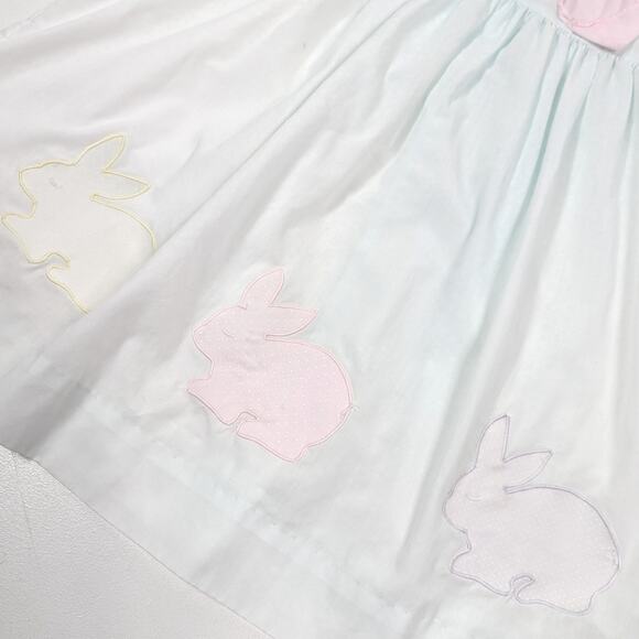 Vintage Fayette Dress Girls Size 3T Pale Pastel Bunny - Picture 3 of 6